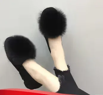 

2023 New style plush cotton slippers for women's home thick-soled slippers in winter F-8412