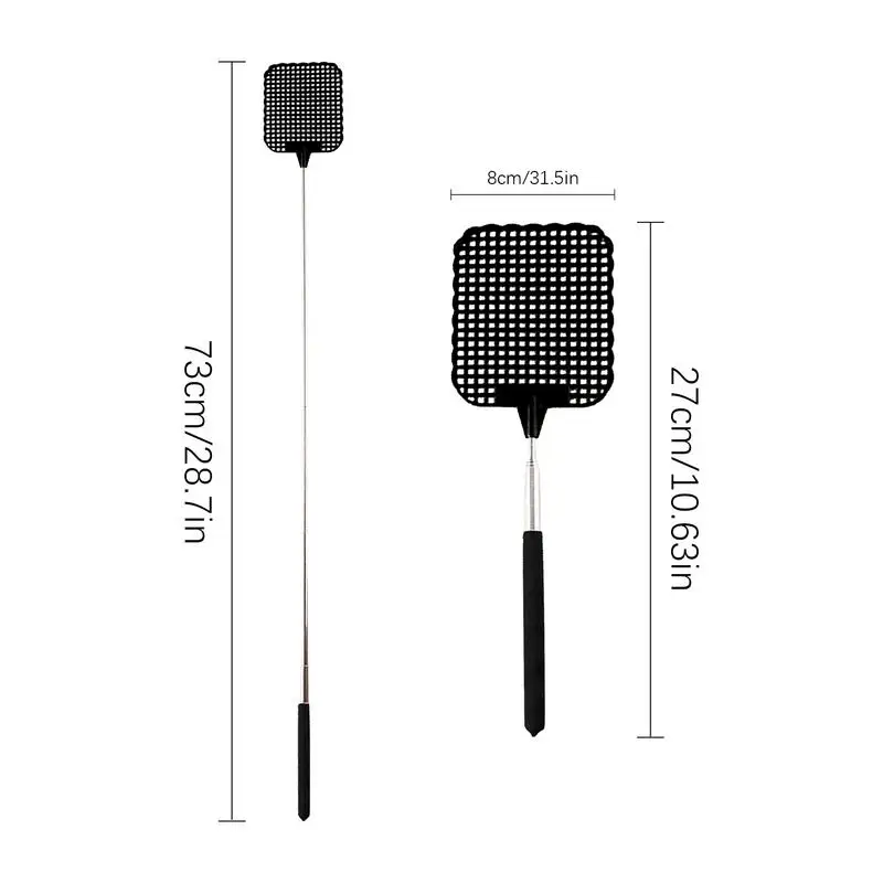 Heavy Duty Fly Swatter Indoor Manual Fly Swatter Retractable Design Swatting Tool For Bedroom Living Room Home And