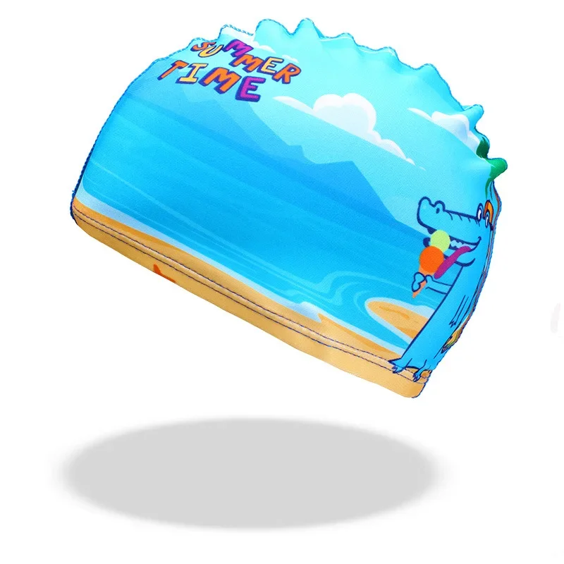 Children Swimming Caps Cartoon Print Cute Kids Swim Caps for Boys Girls Universal Printed Swimming Cap Swimming Pool Accessories 5