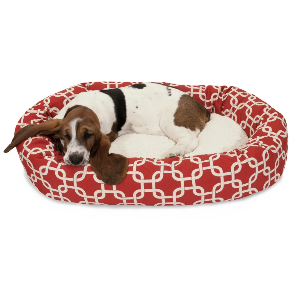 

Links Sherpa Bagel Pet Bed For Dogs, Red, Medium