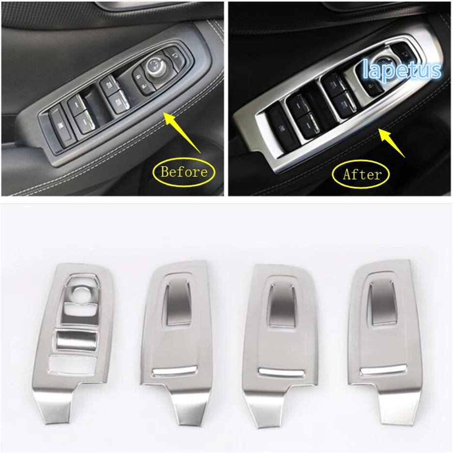 

Door Armrest Window Switch Control Panel Decor Cover Trim Fit For Subaru Forester 2019 - 2023 Black Brushed / Silver Accessories