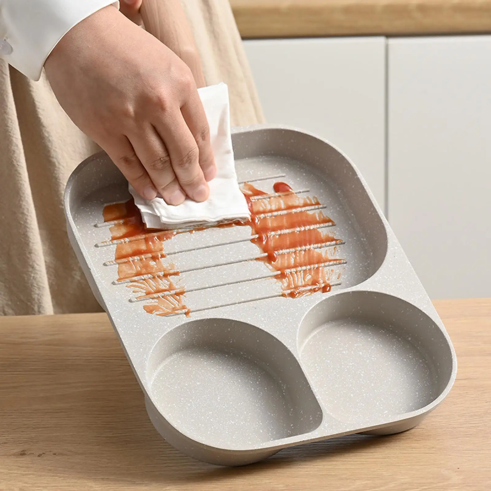 Nonstick Egg Frying Pan Fried Egg Pan 3 Section Long Handle Versatile Easy Clean Nonstick Egg Frying Pan Fried Egg Pan 3 Section Long Handle Versatile Easy Clean