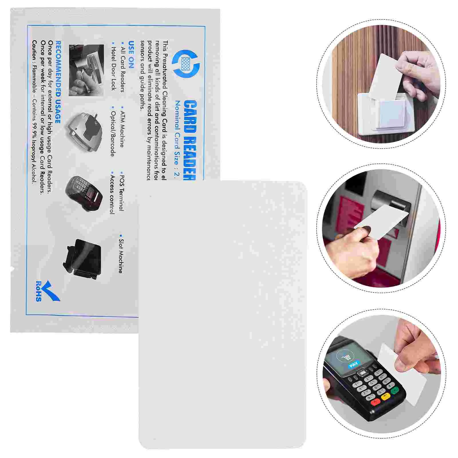 

10 Pcs Card Reader Cleaning Accessory Printer Cards Reusable Credit Machine Cleaner Cleaners for Pos Terminal Pvc Supply