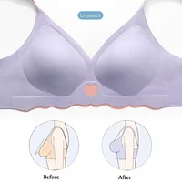 2PCS/Set Women Seamless Bras Push Up Padded Brassiere No Steel Comfortable Underwear for Female Women's V Neck Sexy Lingerie - Image 5