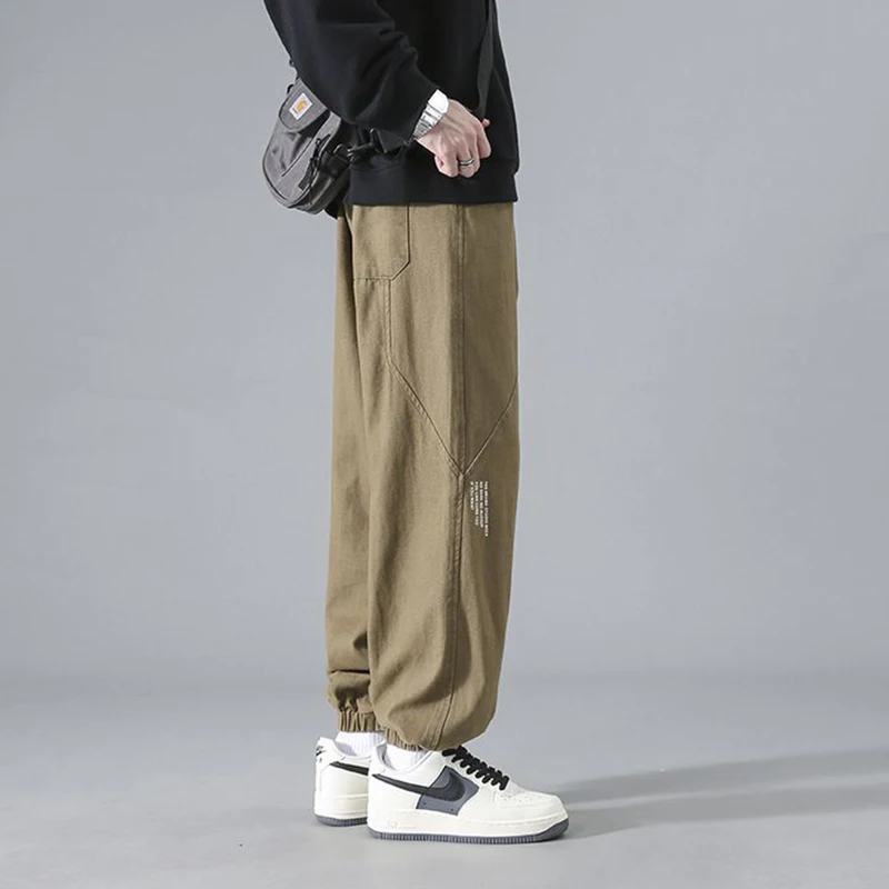 Spring Autumn Oversized Elastic Waist Loose Casual Letter Printing Pants Hombre Fashion All-match Sweatpants Men Sporty Trousers