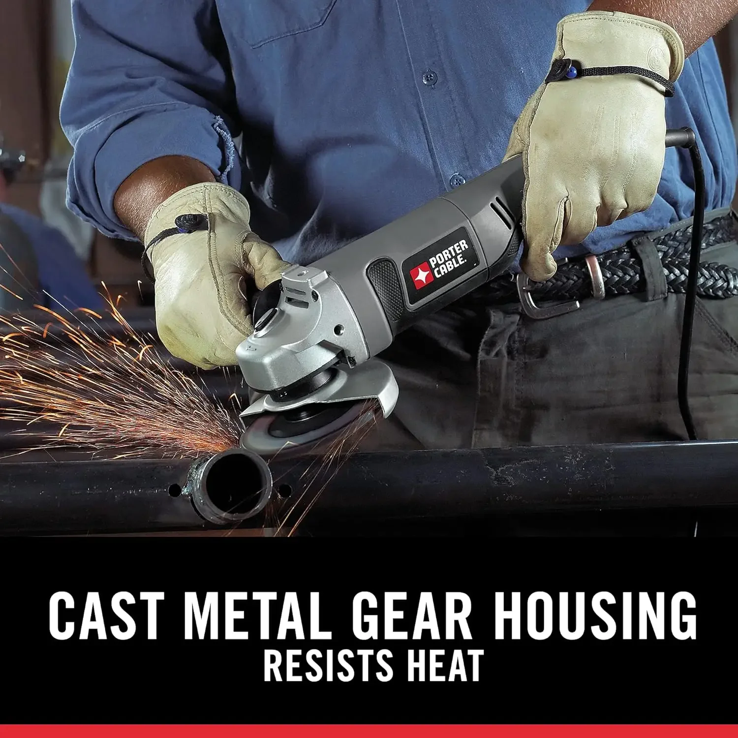 Portable Angle Grinder Tool, 4-1/2-Inch, 7.5-Amp (PC750AG) Adjustable Side Three-position Side