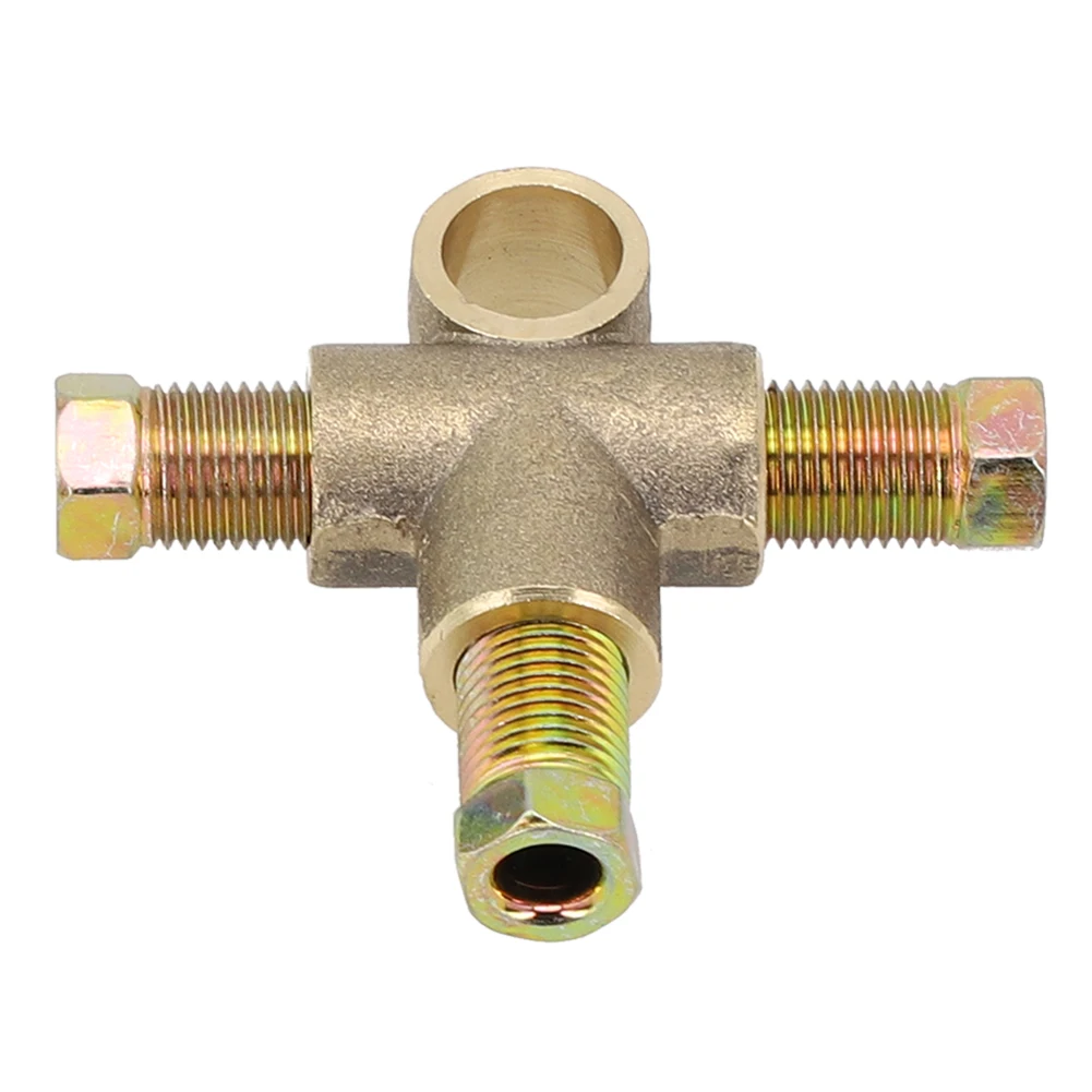 Brake Oil Connector Brake Adapter 3 Way Brake T Piece Tee With 3 Male Nuts M10 3/16" Brake Pipe Unions Pipeline Accessories Flare Union Fitting Connector Adapter