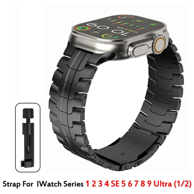 Premium Stainless Steel Watch Band - Elegant Metal Link Bracelet