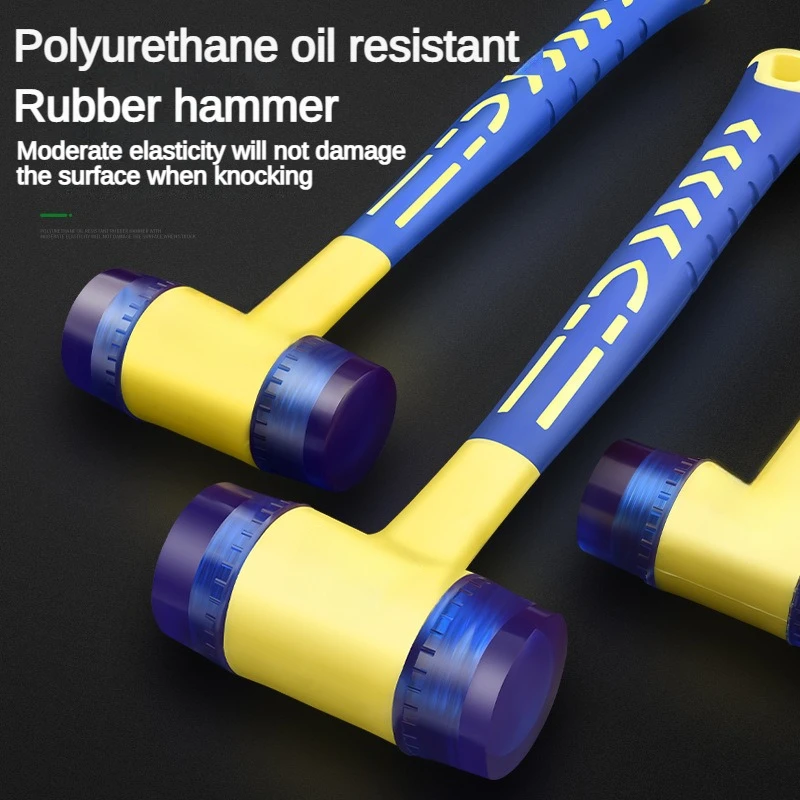 1 double headed installation hammer, 25mm to 45mm rubber hammer with rubber handle, detachable insulated installation hammer 4