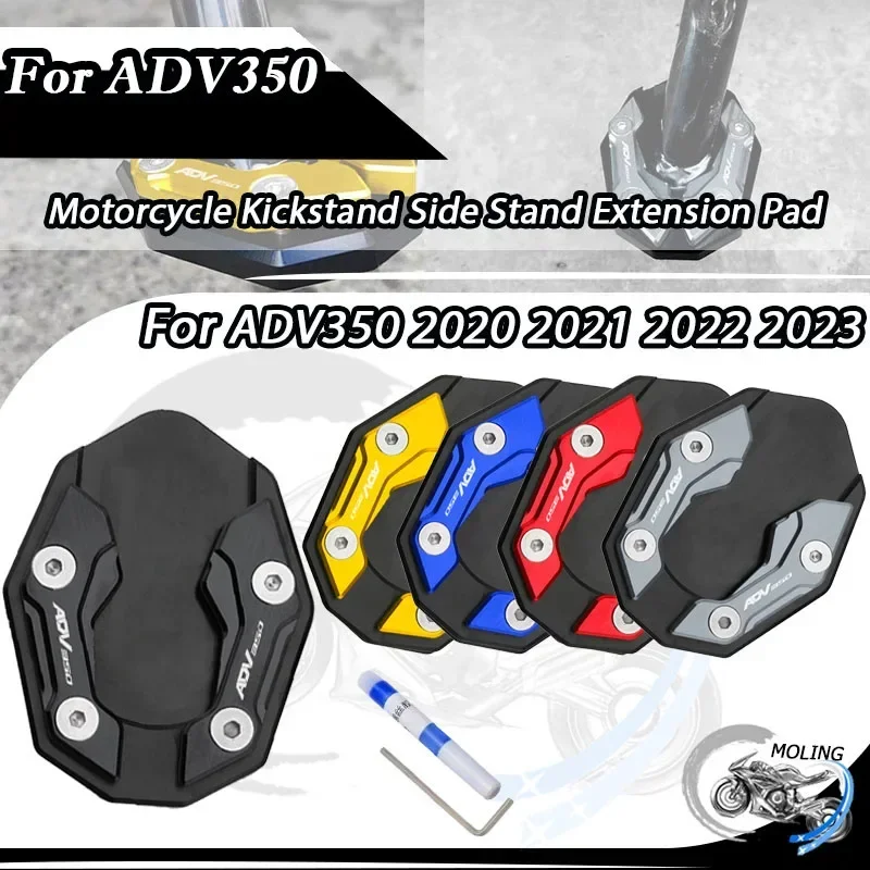 

For Honda ADV350 ADV 350 Motorcycle Kickstand Side Stand Extension Pad Accessories With Logo 2017 2018 2019 2020 2021 2022 2023