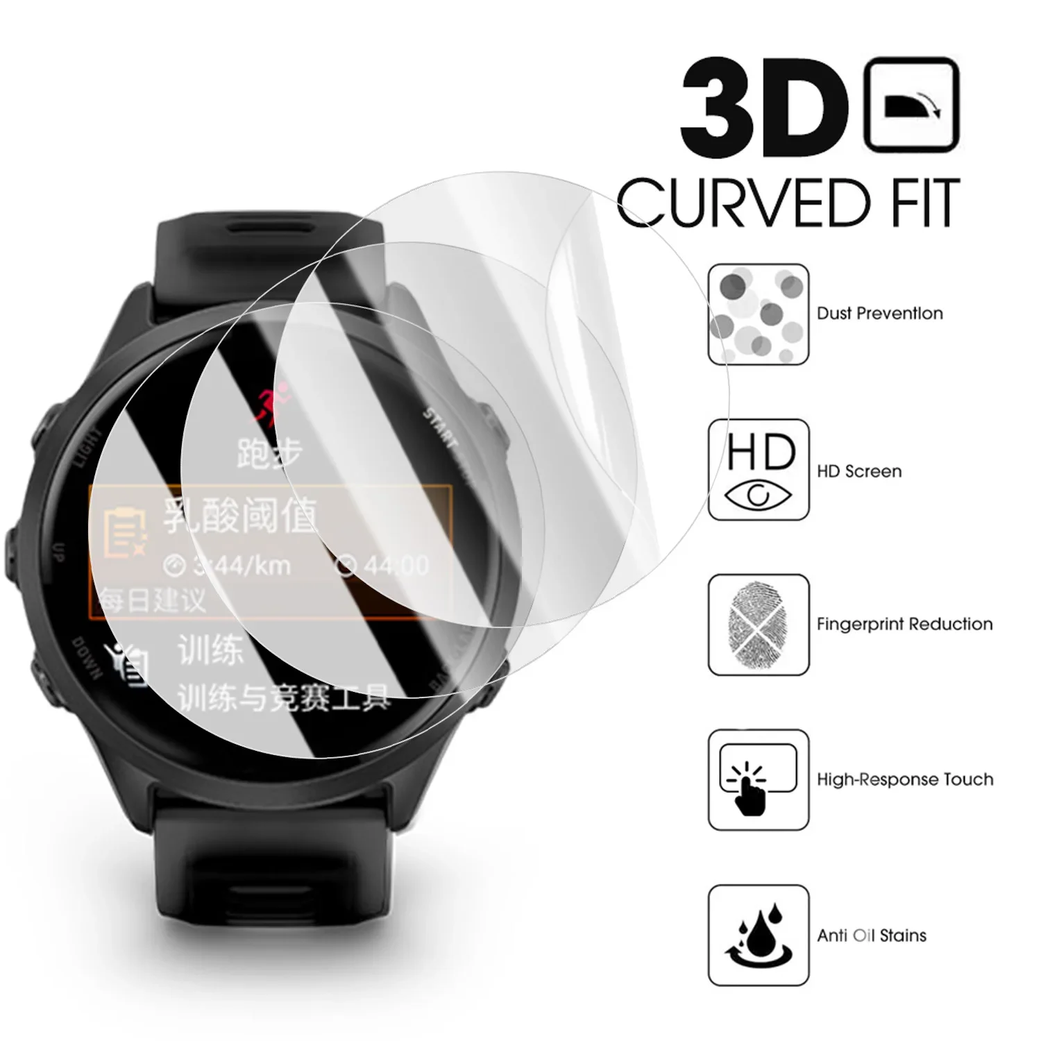Hydrogel Protective Film For Garmin Forerunner 965 570 955 265 265S 255 255S HD Screen Protector For Forerunner 965 570 42/47mm