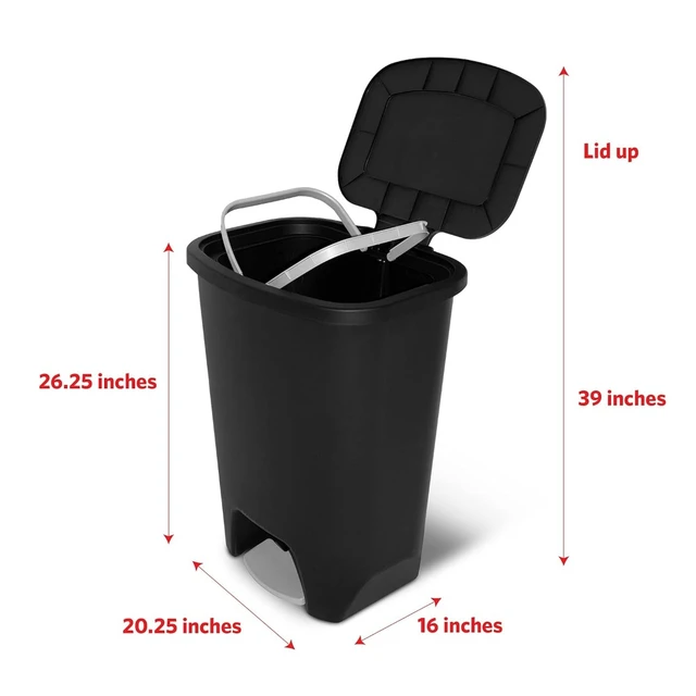 Glad 20 Gallon Trash Can - Plastic Kitchen Waste Bin with Odor Protection  of Lid - Hands Free with Step On Foot Pedal - AliExpress