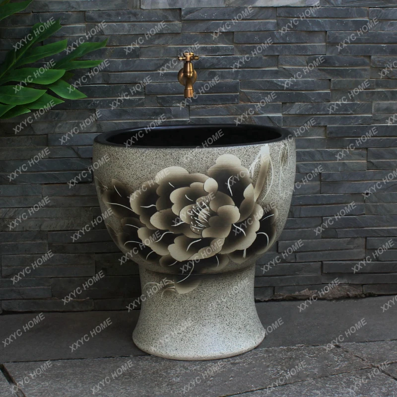 

Outdoor Mop Pool Balcony Mop Pool Bathroom Mop Sink Integrated Room Outdoor Courtyard Washing Mop Basin Retro