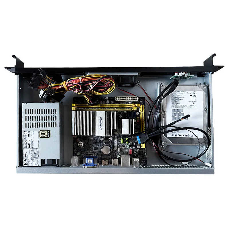 1U 랙 마운트 미니-ITX 산업용 제어용 숏 섀시 250mm 네트워크 서버 케이스 (HTPC용 팬 포함)