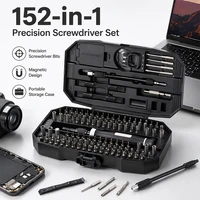 152 in 1 Precision Magnetic Manual Screwdriver Set, Professional Repair Kit for Laptop PC Phone Game Console Watch, T5 T6 Torx 1
