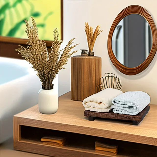 Vassoio da bagno in legno retrò Vanity Hands Sapone Portaoggetti per candele profumate Vassoio per condimenti da cucina Decorazione domestica per Lr Bth ecc. 3