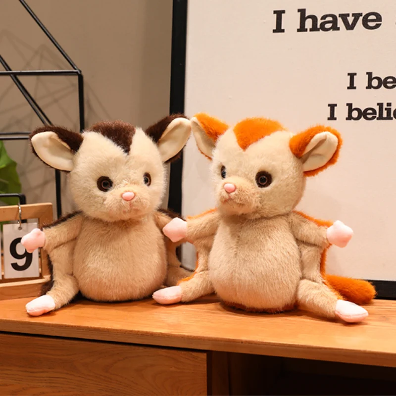 Hot 25cm Cute Sugar Glider Plush Toy Soft Flying Squirrel Kawaii Room Decor Cartoon Party Prop Funny Gift