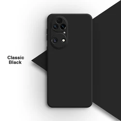 Shockproof Premium Liquid Silicone Gel Phone Case - High-Quality Soft Back Cover for Huawei P50 (Classic Black)