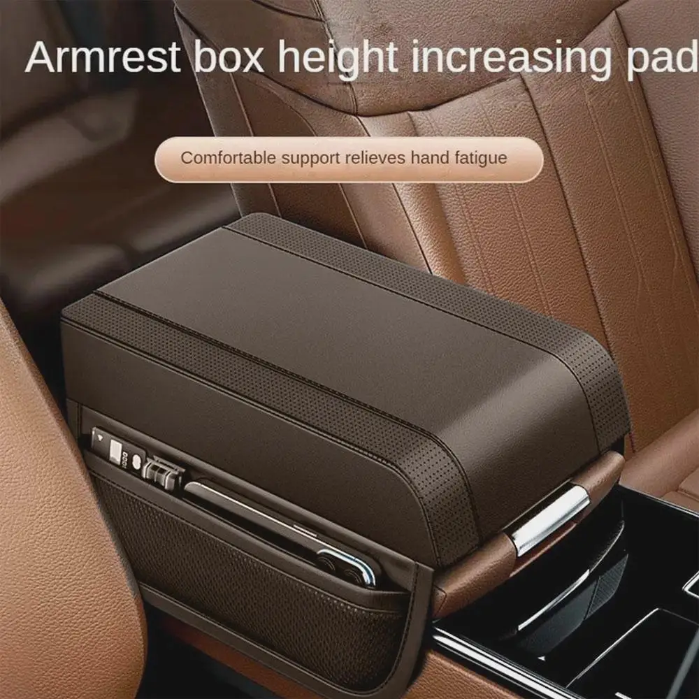 

Car Armrest Box Height Pad Universal Leather Armrest Storage Memory Cotton Pocket Elbow Support Armrest With Central Cushio O6V5