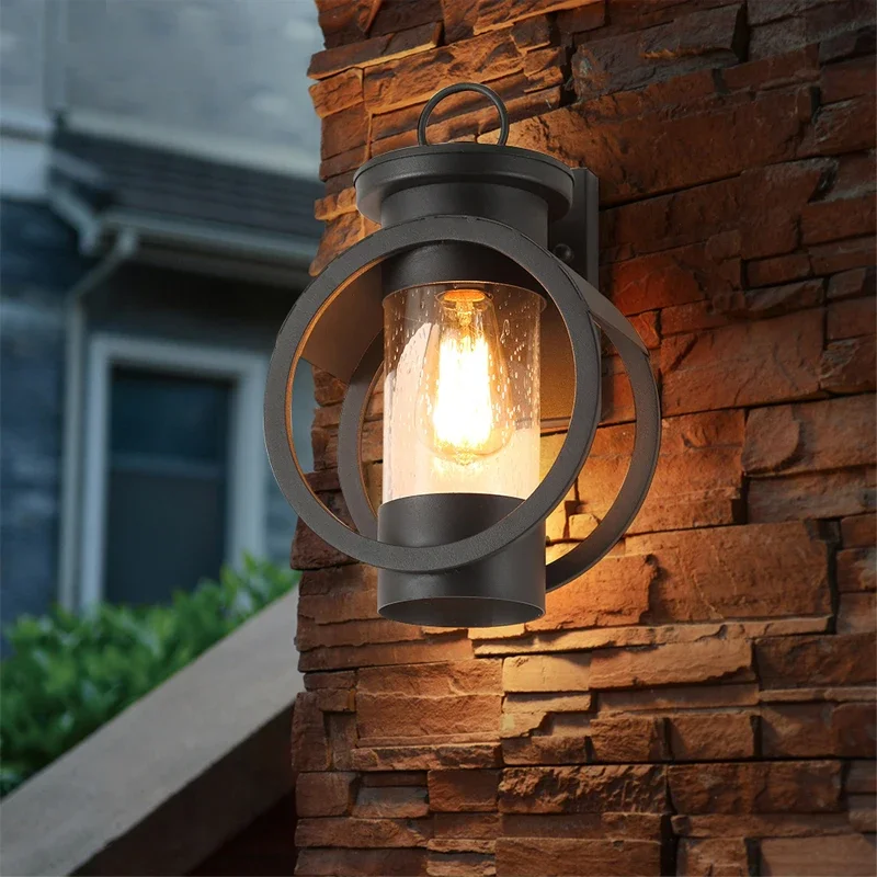 

Creative Circular Hollow Wall Lamps Modern Advanced Waterproof IP65 Balcony Outdoor Entrance Porch Lights Retro Lighting E27