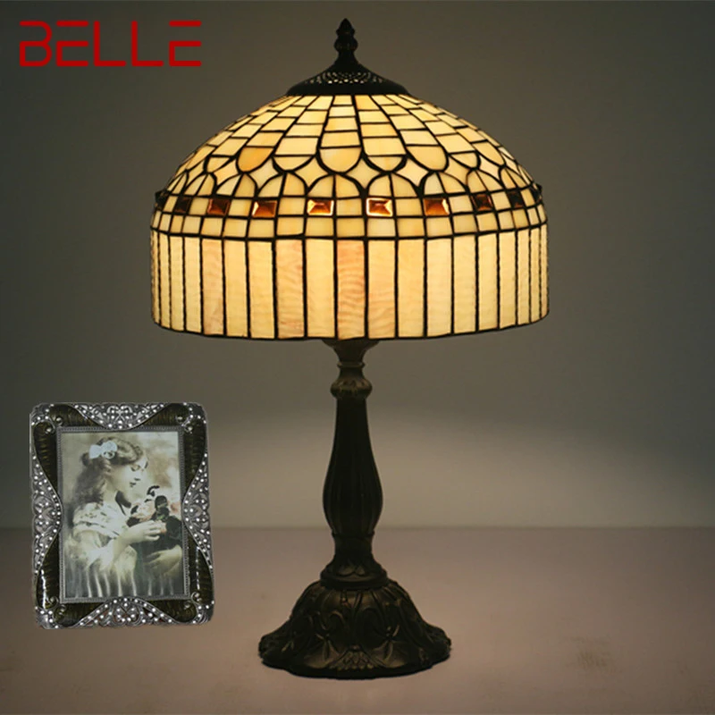 

BELLE Contemporary Creative Glass Table Lamp LED Modern Tiffany Desk Light Decor for Foyer Living Room Bedroom Bedside