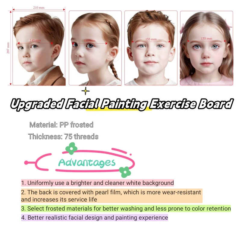 Wieder verwendbares Make-up-Übungs brett für Anfänger und Profis Übungs brett für Gesicht und Körper – Detail 2