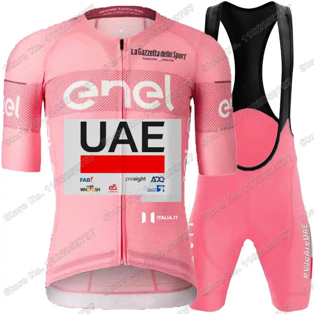 2025 UAE Team Cycling Jersey Set Yellow Pink Tadej Pogacar Cycling Clothing France Men Road Bike Shirt Suit Bicycle Bib Shorts 5