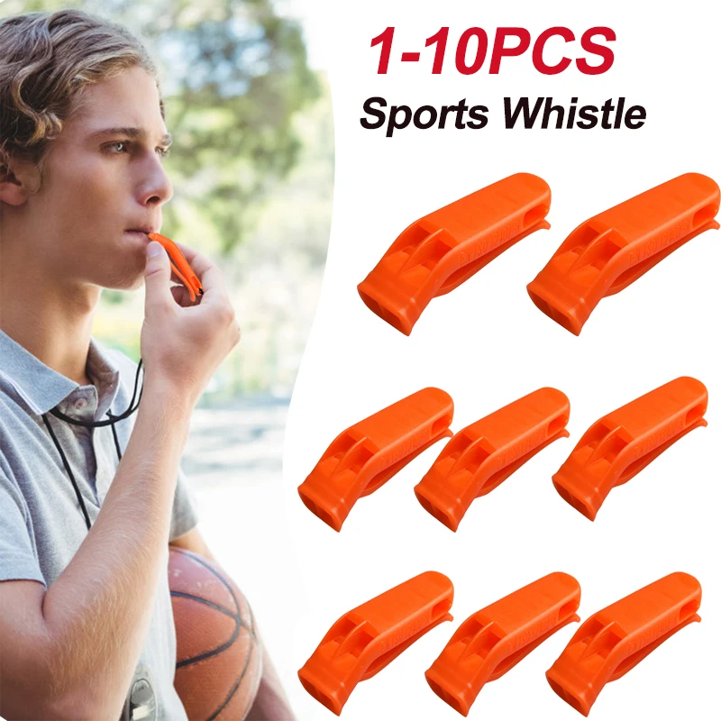1-10PCS Plastic Whistle Outdoor Camping Hiking Survival Rescue Emergency Loud Whistle Sports Match Dual Band Training