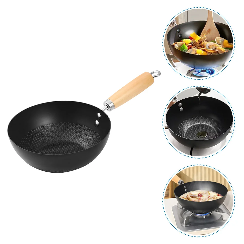 

Small Wok Household Cast Iron Frying Pan Non-stick Frying Pan Steak Auxiliary Food Pan Gas Stove Induction Cooker Universal