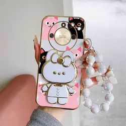 3 - Piece Pink Heart Phone Case Set with Lanyard and Stand - Honor X6c (WHITE)