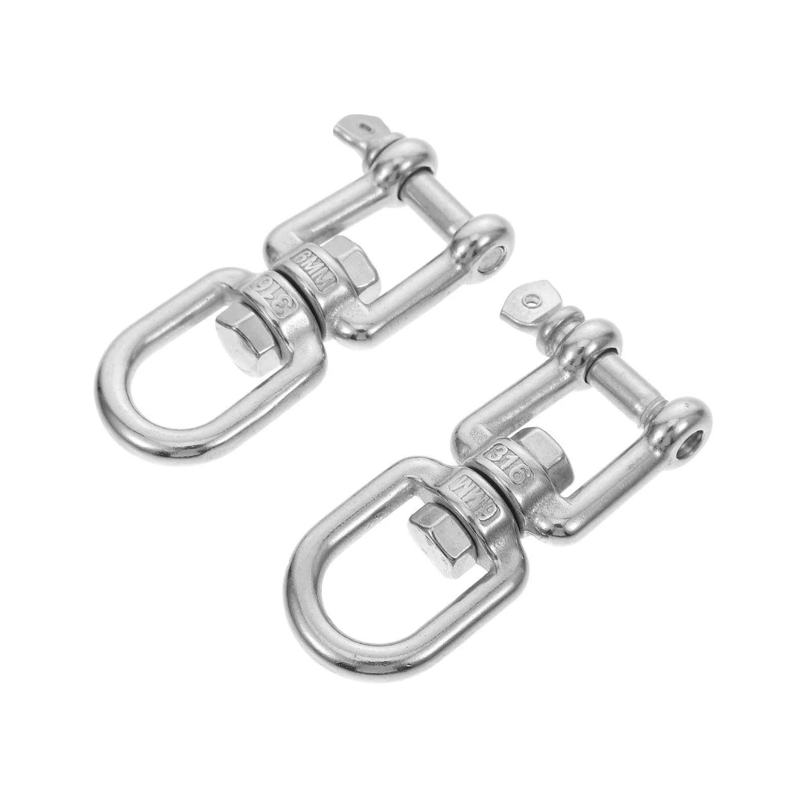 

2 Pcs Hanger Hooks Stainless Steel Swivel Ring Hammock Sandbag The Chain Eye Connector Marine