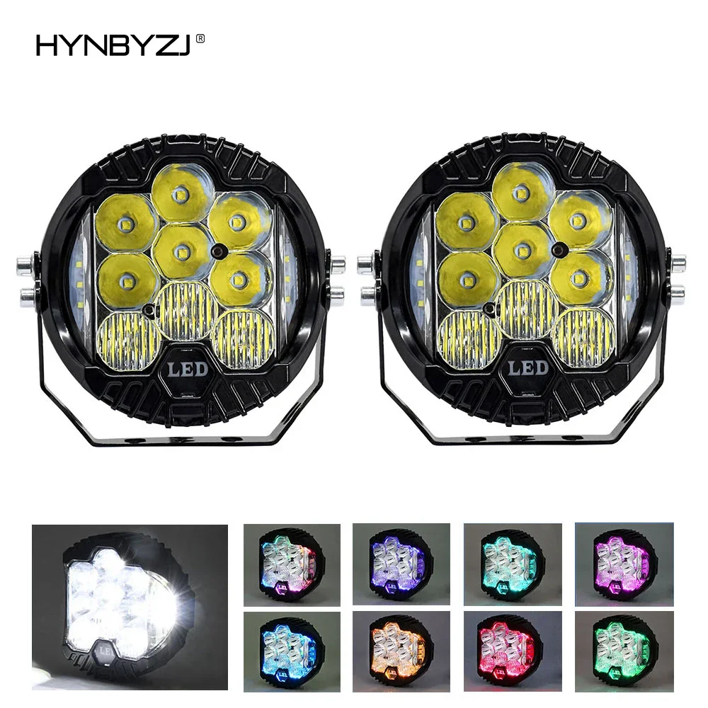 

HYNBYZJ 60W 5inch Amber White LED Fog Driving Combo Work Lights for Jeep Wrangler ATV UTV SUV Offroad 4x4 Pickup Ford Truck