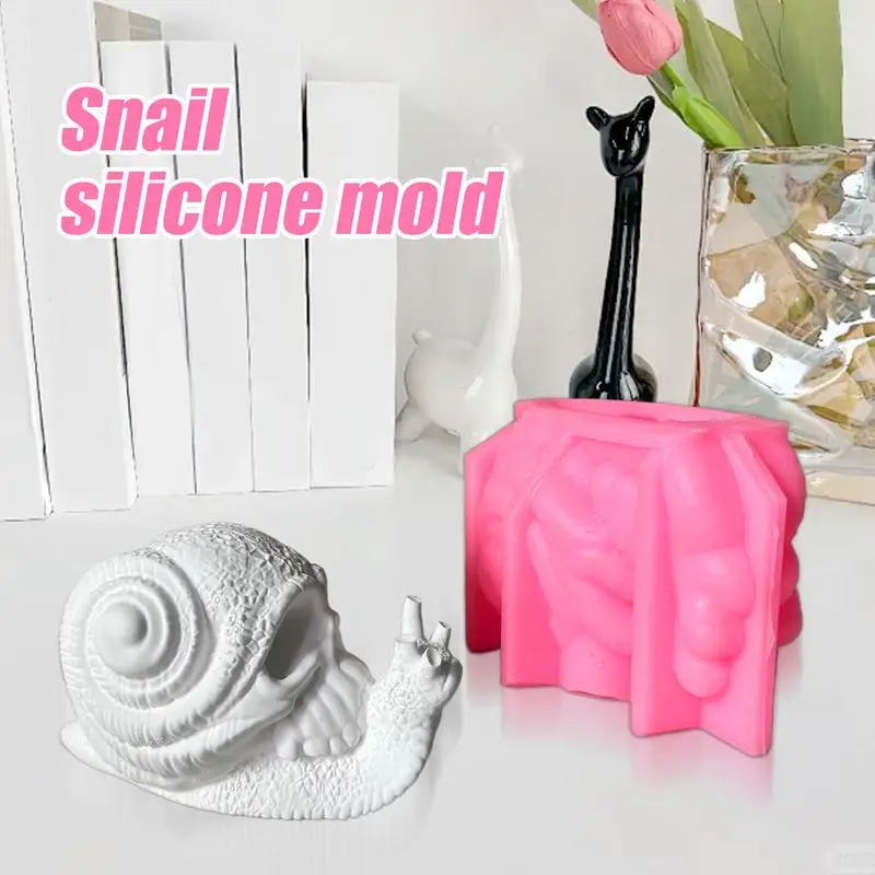 Snail Candle Mold Halloween Skull Snail Silicone Molds Non Stick Halloween Crafts Making Aid For Clay Soap Wall Decoration