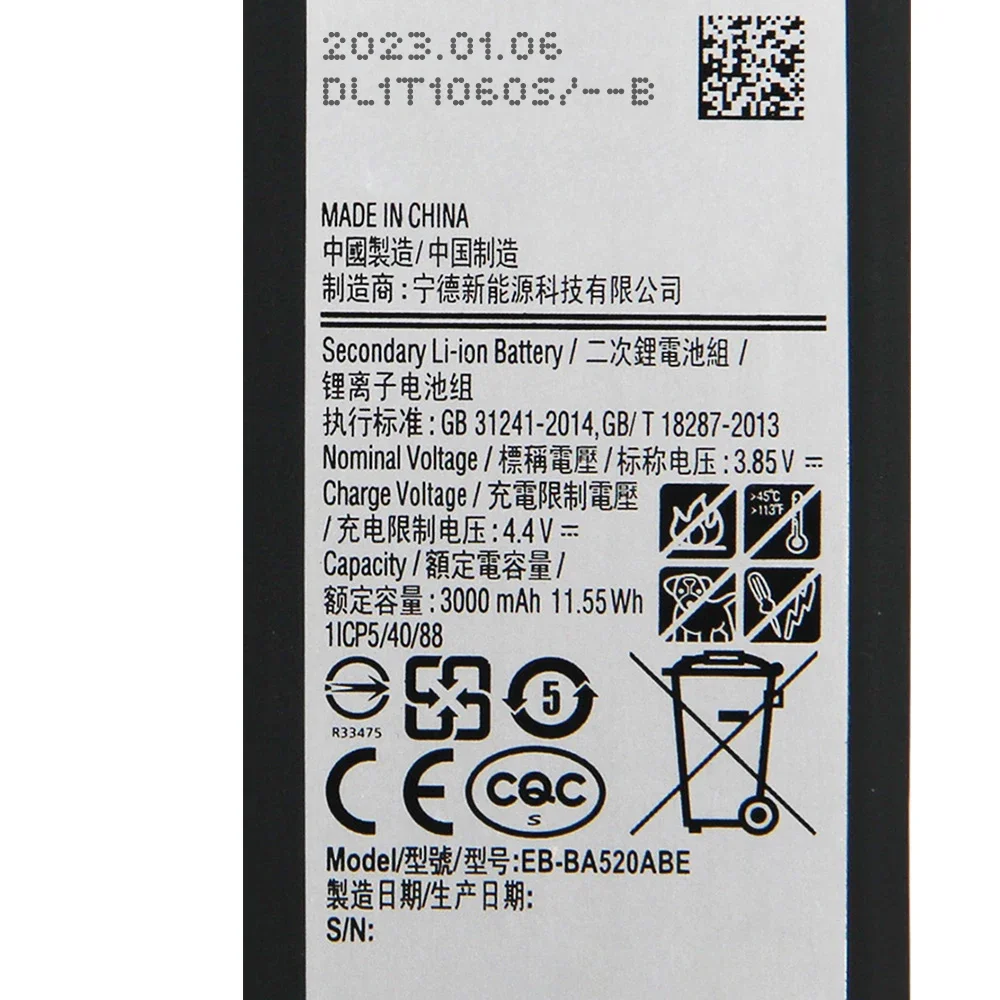 Replacment Battery For Samsung Galaxy A5 A520F SM-A520F EB-BA520ABE A7 A720 SM-A720 A3 A320 Smart Phone Battery Phone Battery
