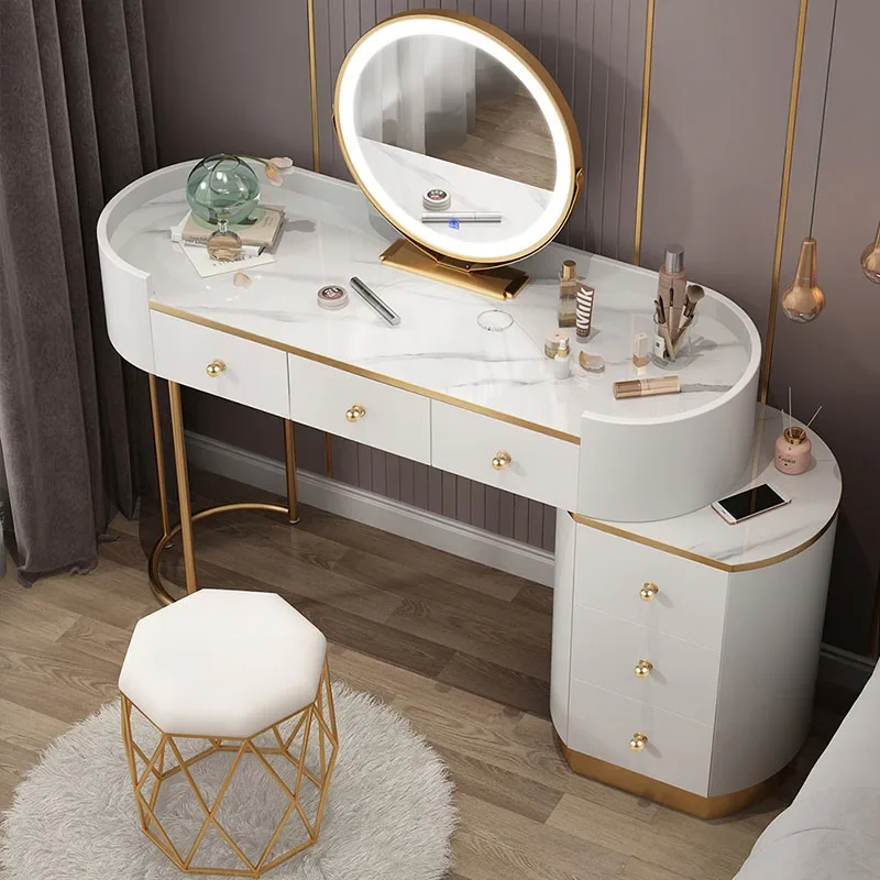 

Nordic Classic Dressing Table Mirror European Nail Storage Dressing Table Bucket Organizer Schminktisch Beauty Patio Furniture