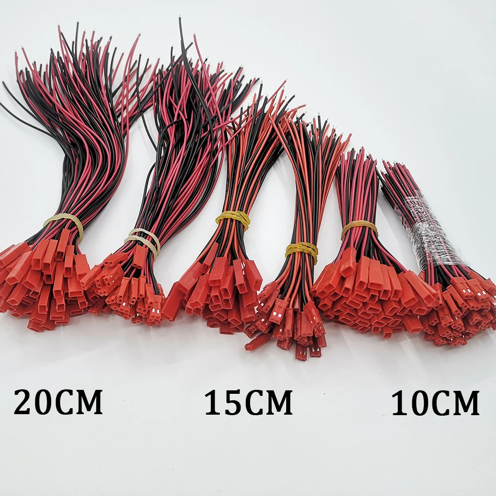 10Pair/20Pcs 10/15/20CM JST 2Pin Male Female Connector Wire JST 2P Plug Jack DIY Electrical Cable For RC BEC Battery Toys 22AWG