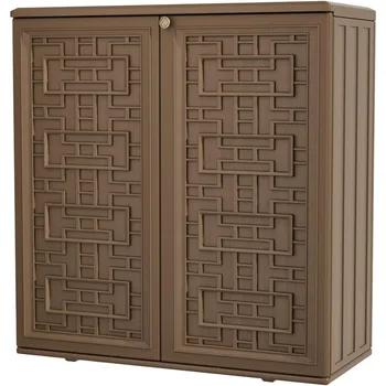 Outdoor Storage Cabinet Waterproof, Resin 60 Gallon Deck Box for Patio Furniture Cushions, Garden Tools 1