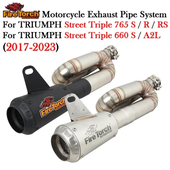 For TRIUMPH Street Triple 765 660 S R RS A2L 765R 2017 - 2022 2023 Motorcycle Exhausr Muffler Escape Moto Catalyst Mid Link Pipe