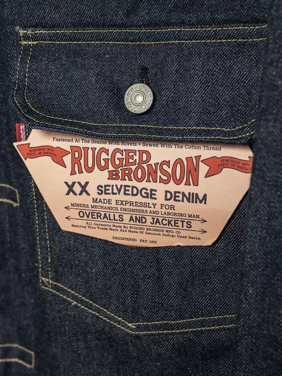 Rugged Bronson 1946 Model 506XX Jean Jacket in Raw Selvedge Denim Lot 46806XX Indigo 6