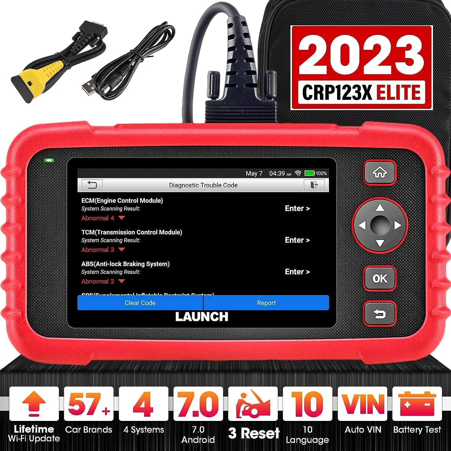 

Elite Free Online Update scan Tool, SAS Calibration/Throttle Reset/Oil Reset OBD Scanner Diagnostic Tool, ABS SRS Transmission