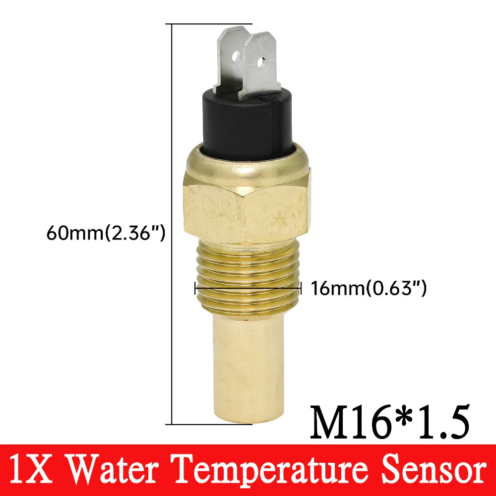 0~120Celsius Car 52mm Water Temperature Gauge with Sensor 1/8NPT M14X1.5 Waterp