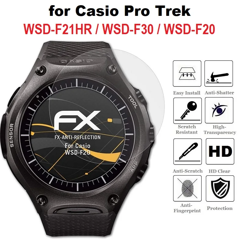5Pcs Smart Watch Screen Protector Per Casio Pro Trek Wsd-F21Hr / Wsd-F30 / Wsd-F20 Vetro Temperato Hd Pellicola Protettiva Trasparente