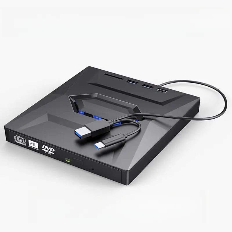 USB 3.0 External Blu-ray Player 7-in-1 Multifunctional CD DVD BD Bluray Burner SD TF Card Reading Function Drive for Laptop PC 6