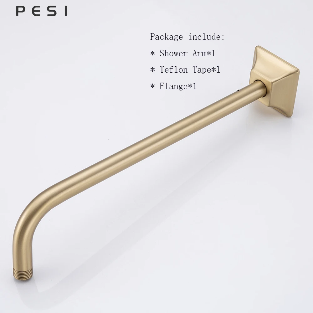 Description Picture 4 of itemWall Mounted Shower Arm Extension Pipe 1 6 Inch Shower Head Stainless Steel Bathroom Accessories Brushed Gold