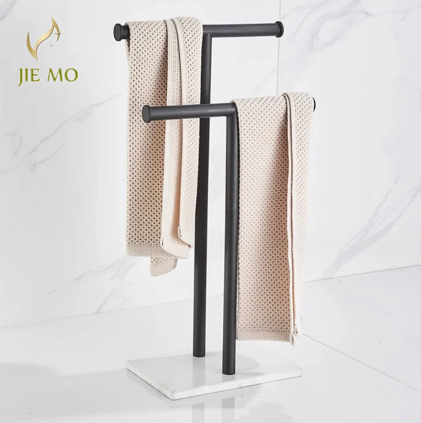 Marble floor towel rack 304 vertical towel rack T-table top perforation-free removable storage Roll paper