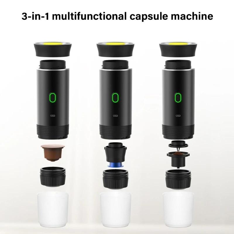 Espresso Coffee Maker ABS Texture Various Color Portable for Car Home and Camping for Coffee Caplet and Powder Brewing
