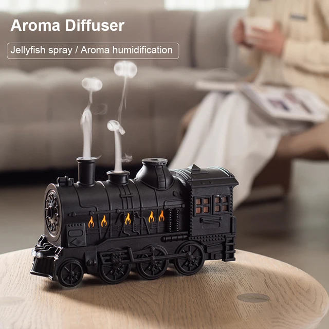 300ml Mini Train Shape Essential Oil Diffuser with Light Cool Mist Air Humidifier Aromatherapy Diffuser for Home Office Bedroom 2
