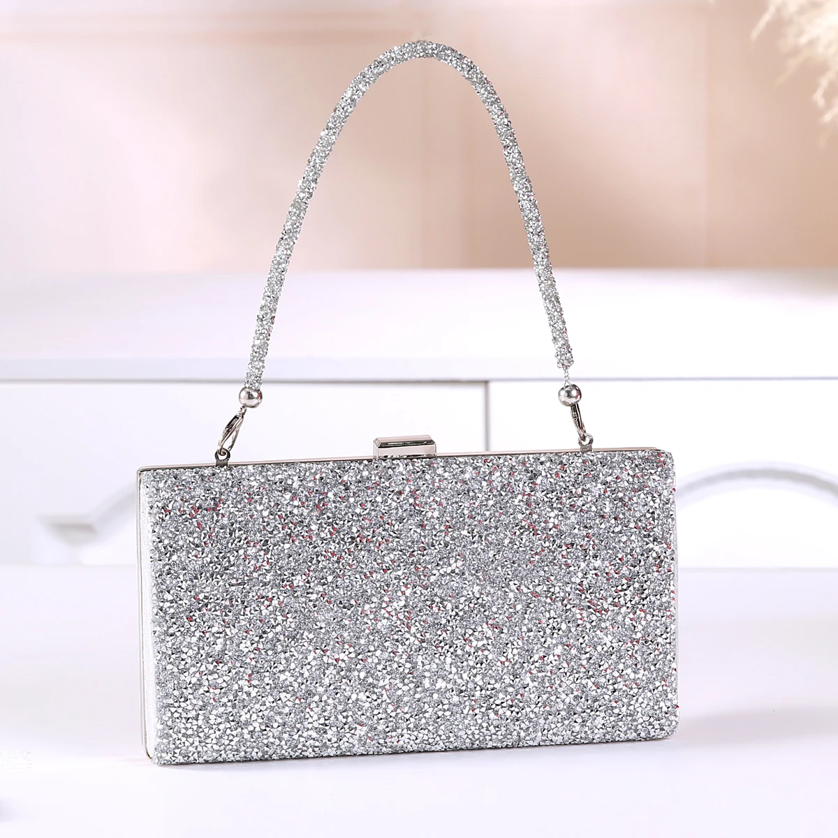 

Women Long Diamond Evening Bag Sequins Female Crystal Day Clutch Wedding Purse Party Banquet Silver Gold Handbag Bolsa XA776H