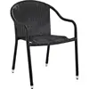 Palm Harbor 4-Piece Stackable Outdoor Chair Set Wicker Patio Chairs Dining Porch Brown 6