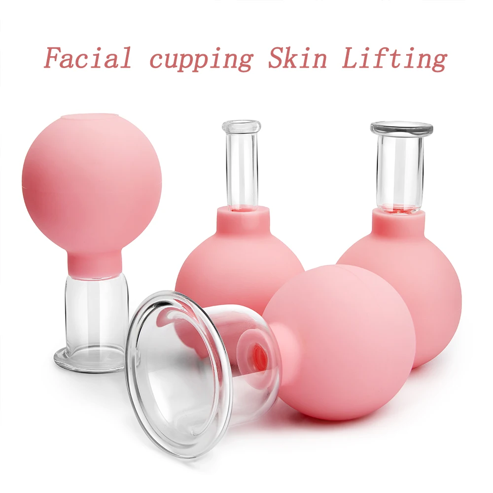 Rubber Vacuum Cupping Glasses Face Massage Cups Skin Lifting Anti Cellulite Cans Vacuum Jar Chineses Therapy Cupping